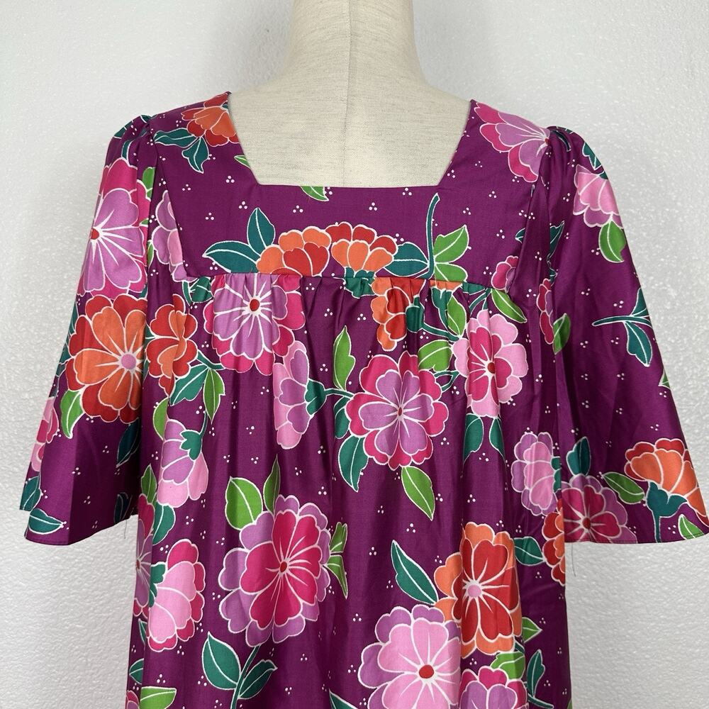 Vintage Sears House Dress Women Small Colorful Floral Muumuu Comfort Boho Midi - Picture 10 of 13